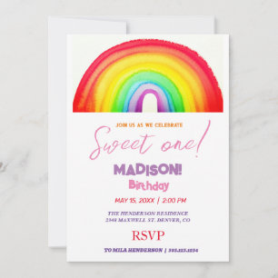 Invitation Couleurs douces arc-en-ciel, arc-en-ciel doux prem