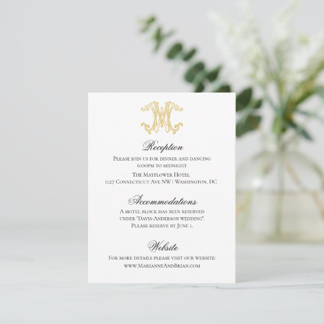 Invitation COULEURS ÉDITABLES MW Monogramme WM Monogramme Inv (Debout devant)