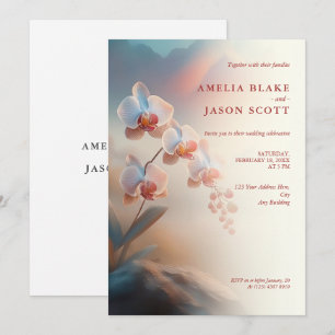 Invitation Couleurs éthérées Mariage orchidée blanche