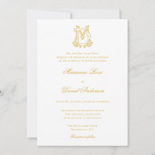 Invitation COULEURS MODIFIABLES DM Monogramme MD Logo Invitat