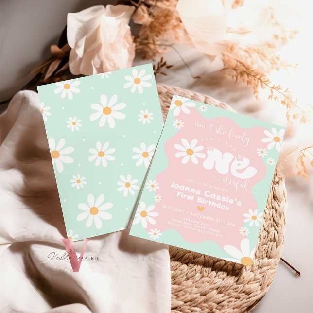 Invitation Couleurs modifiables UN Daisy Daisy Été Anniversai (Créateur téléchargé)