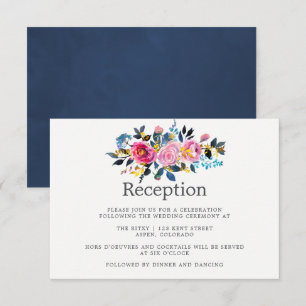 Invitation Couleurs tendance Aquarelle Floral Mariage Récepti