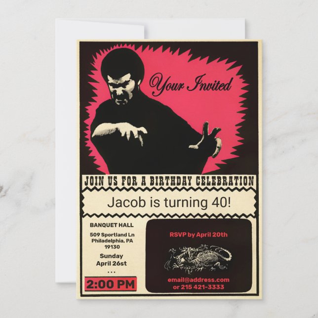 Invitation Count Dante Style personnalisable (Devant)