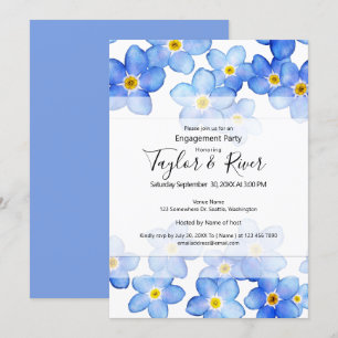 Invitation Country Blue Forget-Me-Nots Partie d'engagement