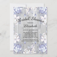 Country Chic Floral Bois Bridal Showbale Invitatio