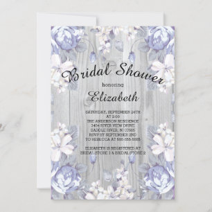 Invitation Country Chic Floral Bois Bridal Showbale Invitatio