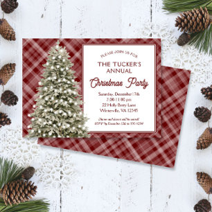 Invitation Country Christmas Tree Red Plated Christmas Party