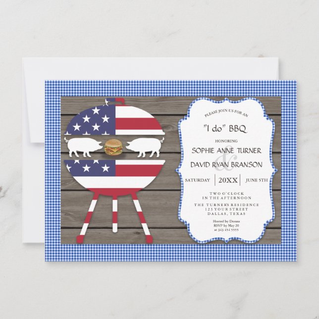 Invitation Country Couples Douche I DO BBQ Engagement Party (Devant)