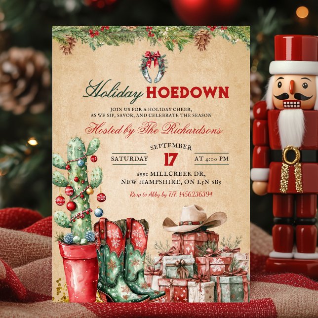 Invitation Country Cowboy Christmas Holiday Hoedown Party (Créateur téléchargé)