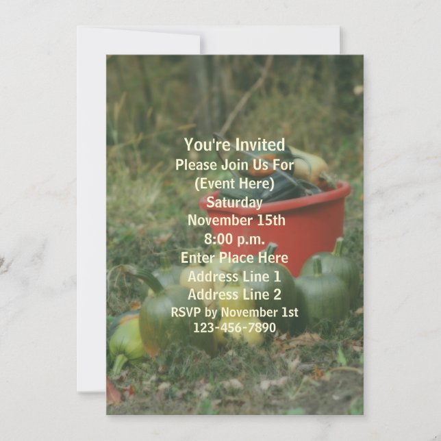 Invitation Country Garden Harvest Nature Party (Devant)