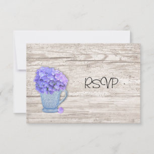 Invitation Country Hydrangea Réception RSVP