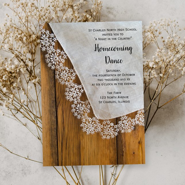 Invitation Country Lace Barne Party Homecoming Dance (Créateur téléchargé)