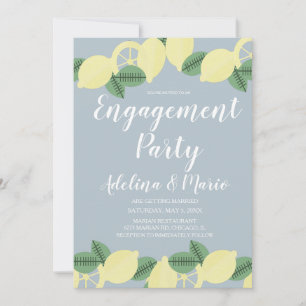 Invitation Country Lemon Boho Blush Blue Engagement Party