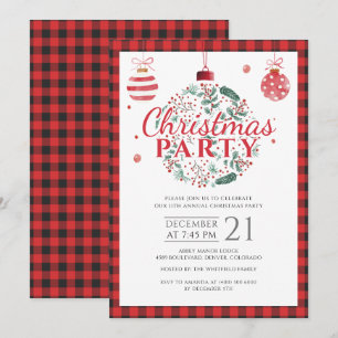 Invitation Country Lumjack Buffalo Fête de Noël