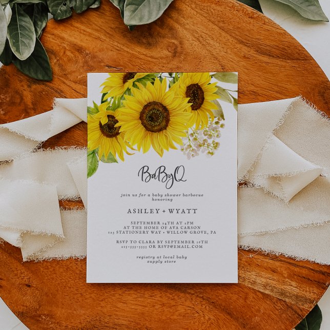 Invitation Country Sunflower BabyQ Baby shower Barbecue (Créateur téléchargé)