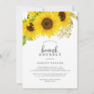 Invitation Country Sunflower Brunch et Bubbly Fête des mariée