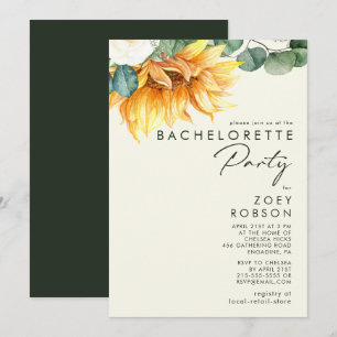 Invitation Country Sunflower Lumière Jaune Bachelorée