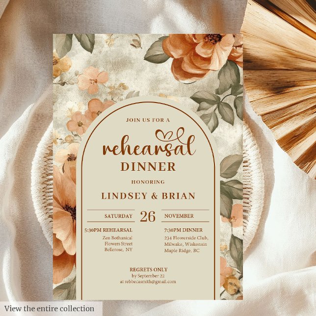 Invitation Country Terracotta Beige Sage Watercolor Rehearsal (Country Terracotta Beige Sage Watercolor Rehearsal Invitation

)