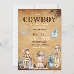 Invitation Country Western Notre petit Baby shower Cowboy