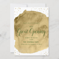 Coup de pinceau aquarelle or sur ouverture blanche