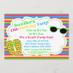 Invitation Coup de plage de lunettes de soleil de bascule