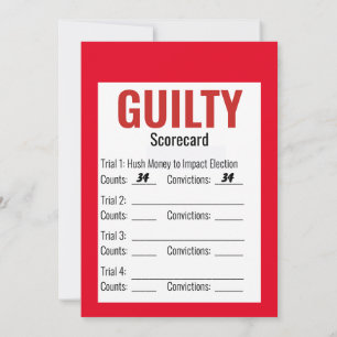 Invitation Coupable 34 fois Verdict Scorecard Trump