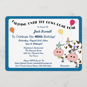 Invitation Coupe arrondie Cowdacior Anniversaire