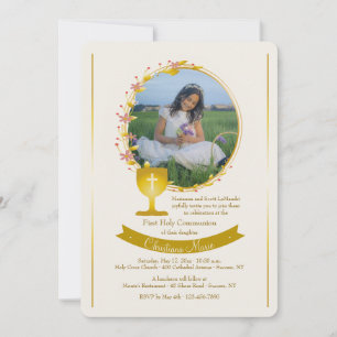 Invitation Coupe de Communion en Or Photo