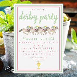 Invitation Coupe de course hippique du Derby Party Watercolor