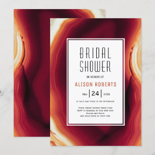 Invitation Coupe rouge mariage de automne de tranche agate