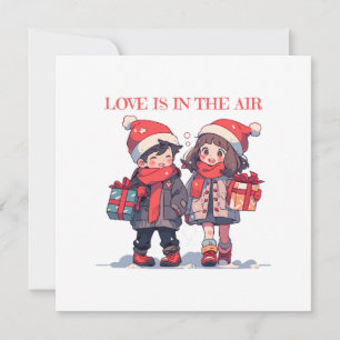 Invitation Couple de Noël - L'amour est dans l'air