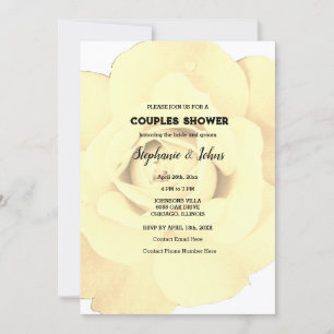 Invitation Couple douche Rose ivoire Floral Cool Mariage