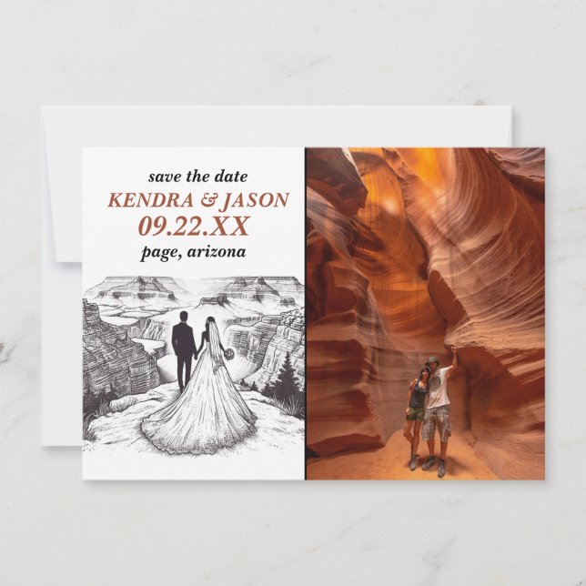Invitation Couple du Grand Canyon Enregistrer la date (Devant)