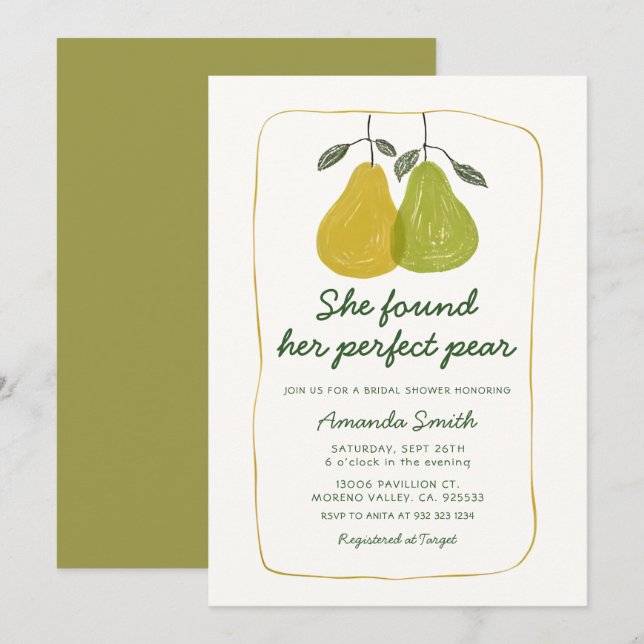 Invitation Couple Elle A Trouvé Sa Fête des mariées Parfaite  (Devant / Derrière)