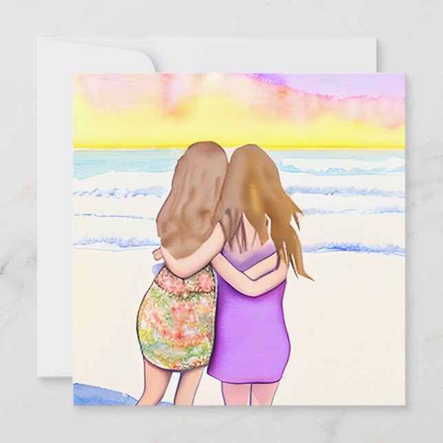 Invitation Couple lesbien sur le mariage de plage (Devant)
