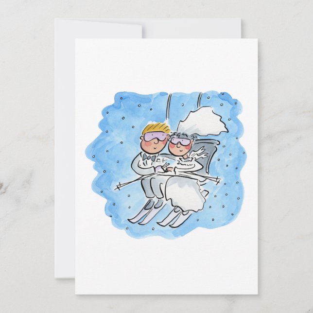 Invitation Couple mariage sur une remontée (Devant)