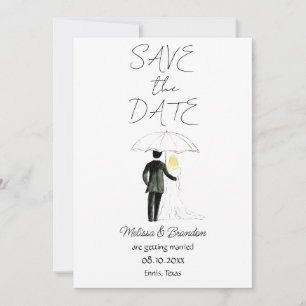 Invitation Couple marié et groom Aquarelle Mariage rustique