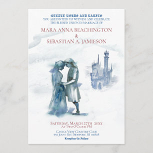 Invitation *~* Couple Médiéval Amoureux Mariage au Château