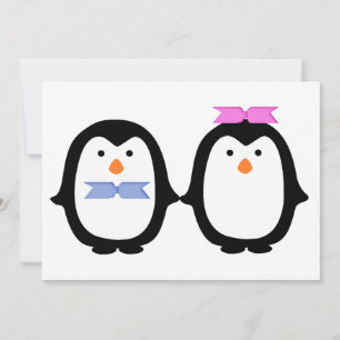 Invitation Couple pingouin