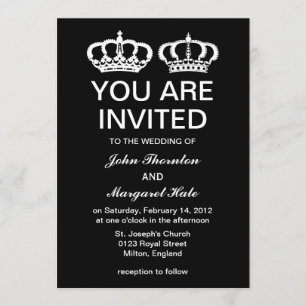 Invitation Couple royal noir blanc