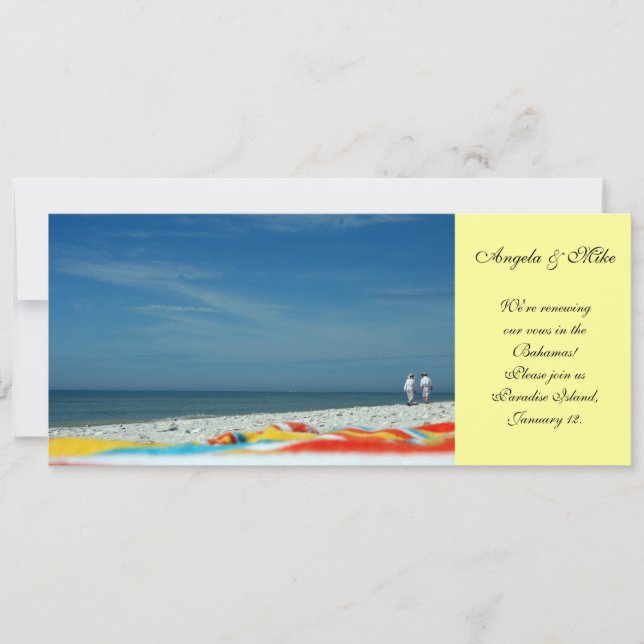 Invitation Couple sur la plage de sable (Devant)
