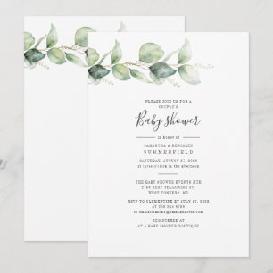 Invitation Couples Baby shower Eucalyptus Verdure Foliage
