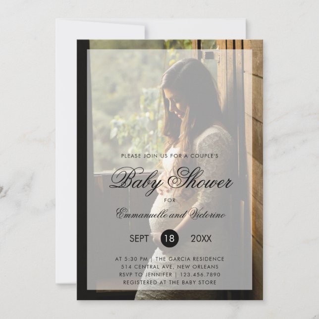 Invitation Couples Baby shower Genre Neutre Photo (Devant)