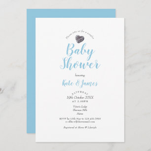 Invitation Couples Coeur de cailloux mignonnes Baby shower / 