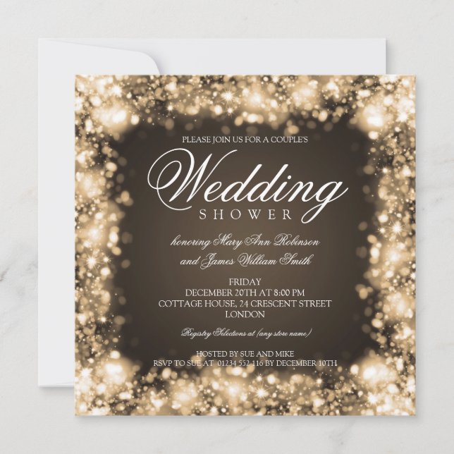 Invitation Couples Douche Lumineux Gold (Devant)