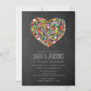 Invitation Couples Kitchen Douche Rustique Chalkboard Party