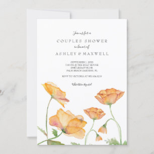 Invitation Couples Pépites de douche Aquarelle Florales