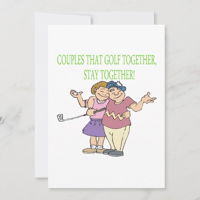 Invitation Couples Qui Golf Ensemble Restent Ensemble (Devant)