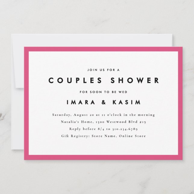 Invitation Couples Rétro Minimal Du Milieu Du Siècle Douche (Devant)