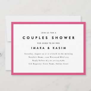 Invitation Couples Rétro Minimal Du Milieu Du Siècle Douche